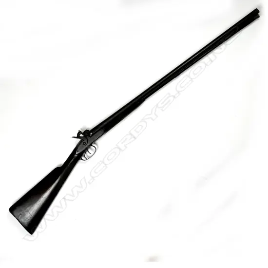 A 19thC double barrelled muzzle loading shotgun