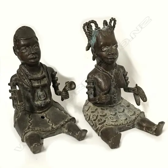 A pair of Burkina Faso Lobi bronze figures