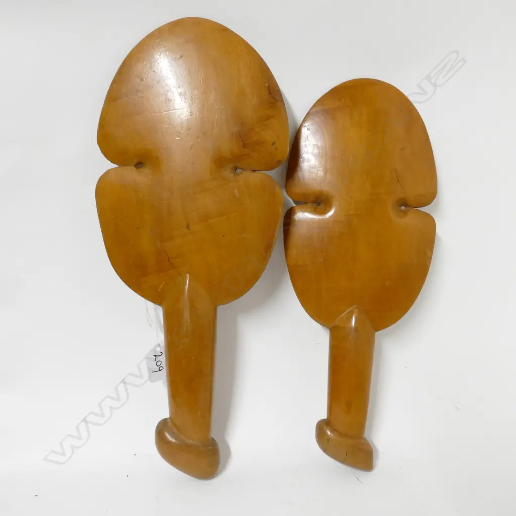 Two folk art kotiate clubs Image 1++