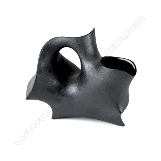 A Rick Rudd hand-built black terracotta teapot