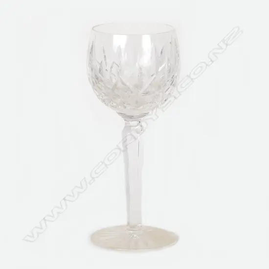 Eight Waterford crystal hock glasses