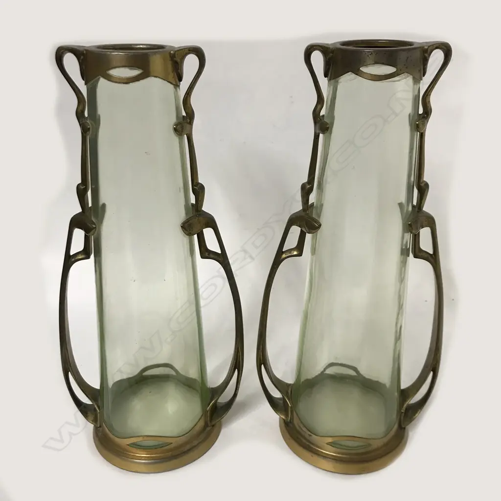 A pair of early 1900s Carl Deffner Jugendstil vases Image 1++