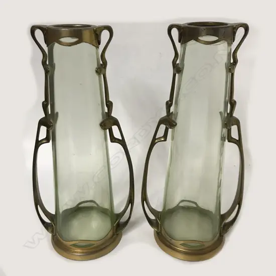 A pair of early 1900s Carl Deffner Jugendstil vases