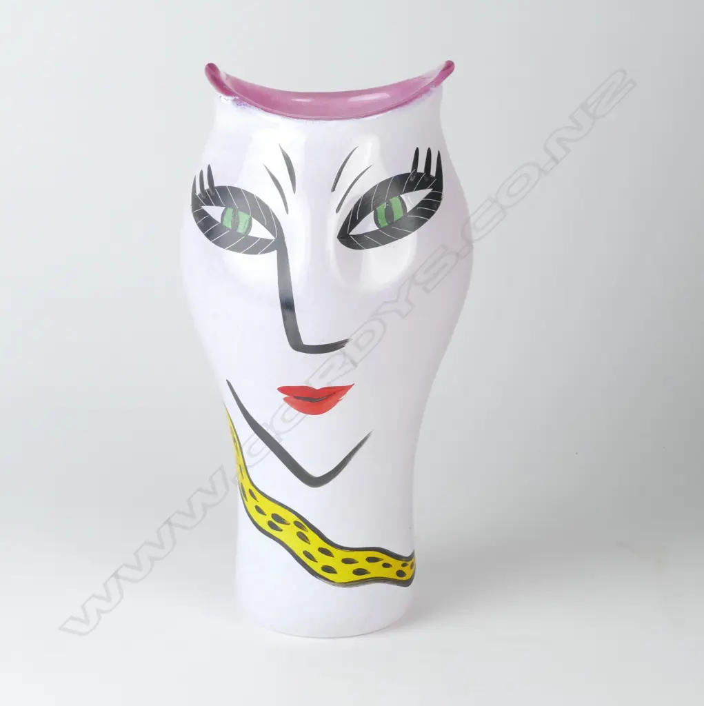 A large Swedish Kosta Boda ' Open Minds' pale pink baluster vase Image 1++