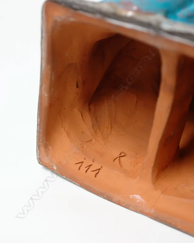 An early 20thC Austrian Gmundner Keramik figure group of the Madonna and Child Image 1++