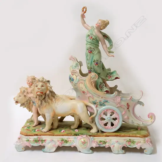 A late 19thC European classical porcelain sculpture group