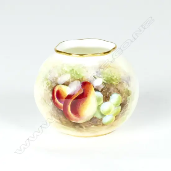 A Royal Worcester squat spherical posy vase