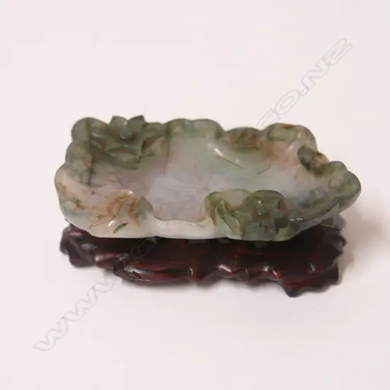 An old carved Chinese jade dish
