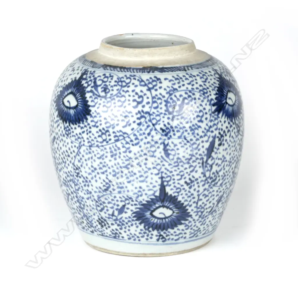 A Chinese blue and white ginger jar Image 1++