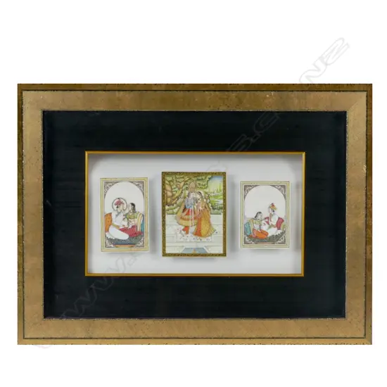 Three Indian miniatures on ivory