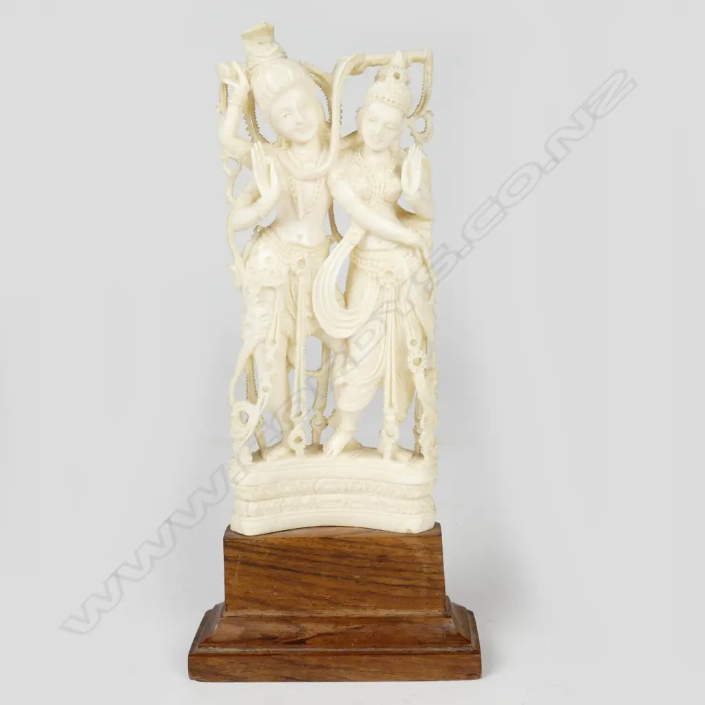 An Indian ivory carving of Shiva and consort Image 1++