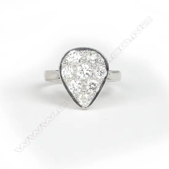 An 18ct. white gold diamond cluster ring