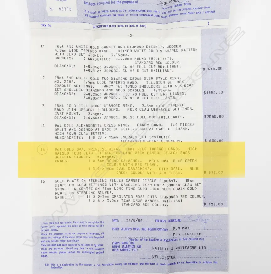 A retro 9ct. gold and opal princess ring Image 1++