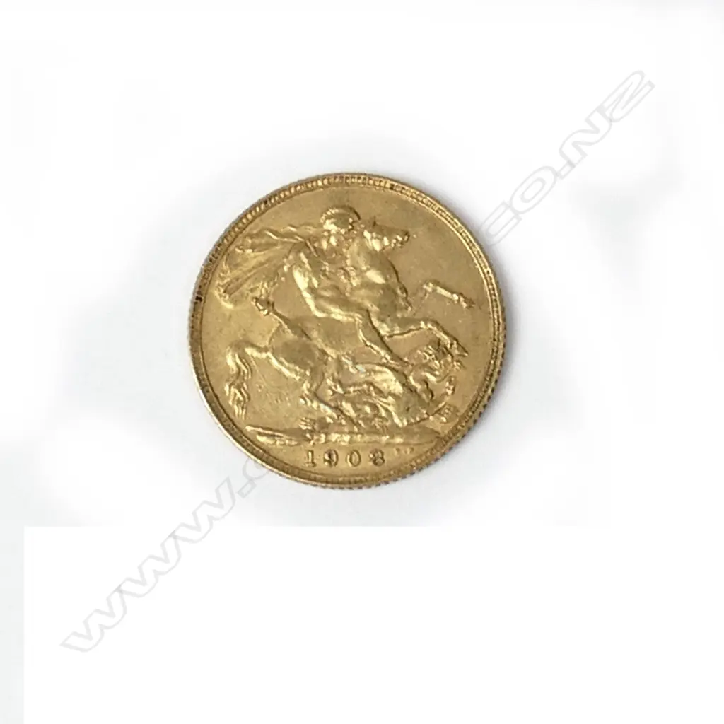 FULL GOLD SOVEREIGN 1908 Image 1++