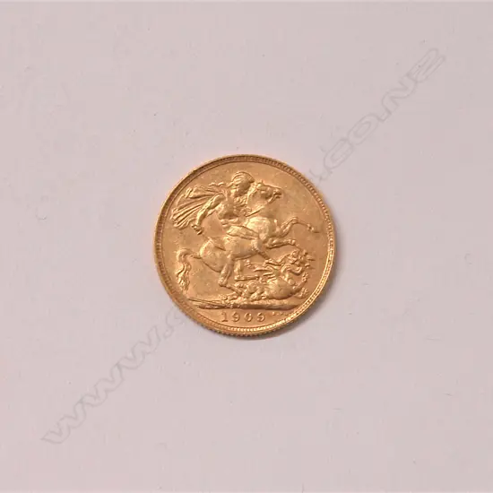 A 1909 gold sovereign
