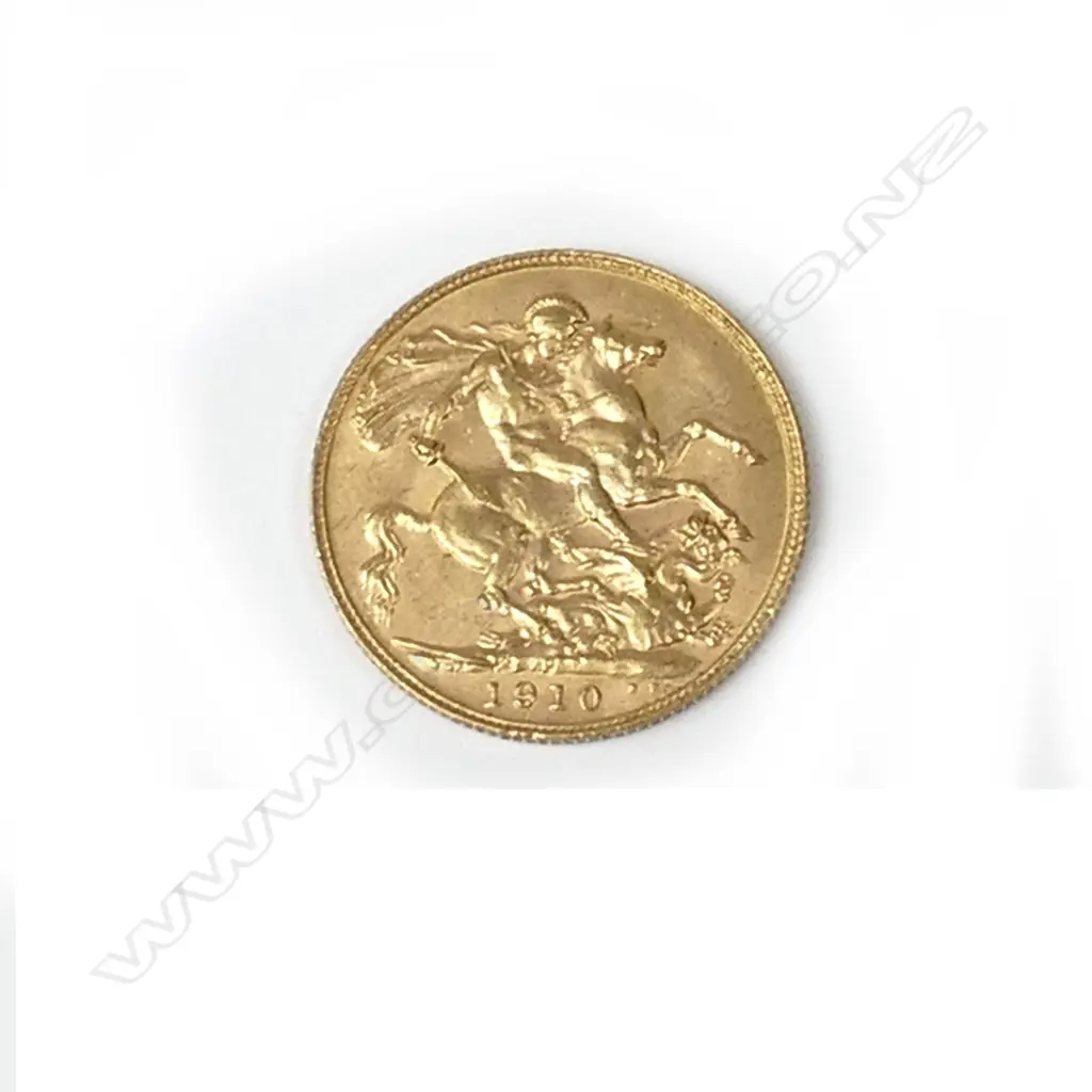 A 1910 gold full sovereign Image 1++