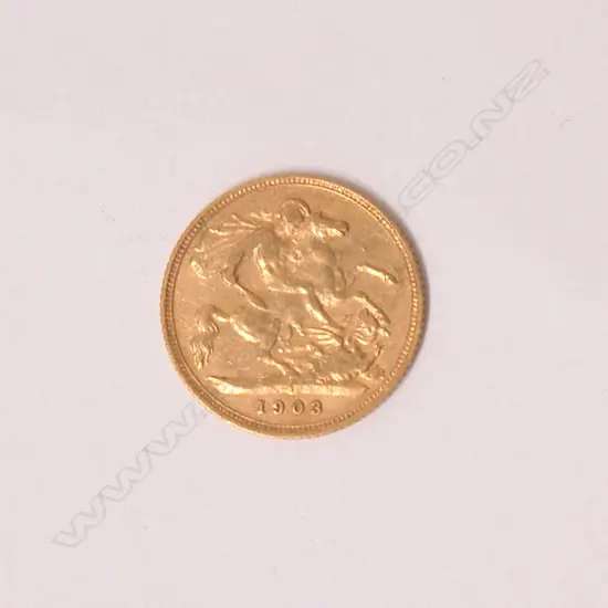 A 1903 gold half sovereign