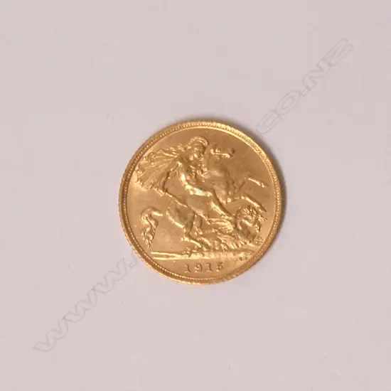 A 1915 gold half sovereign
