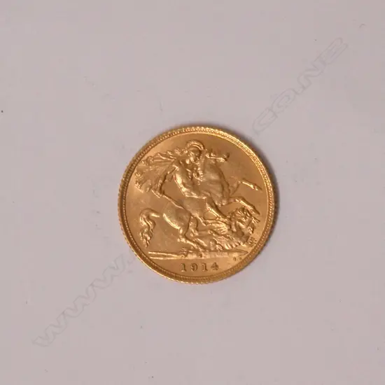 A 1914 gold half sovereign