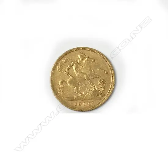 A 1900 gold half sovereign