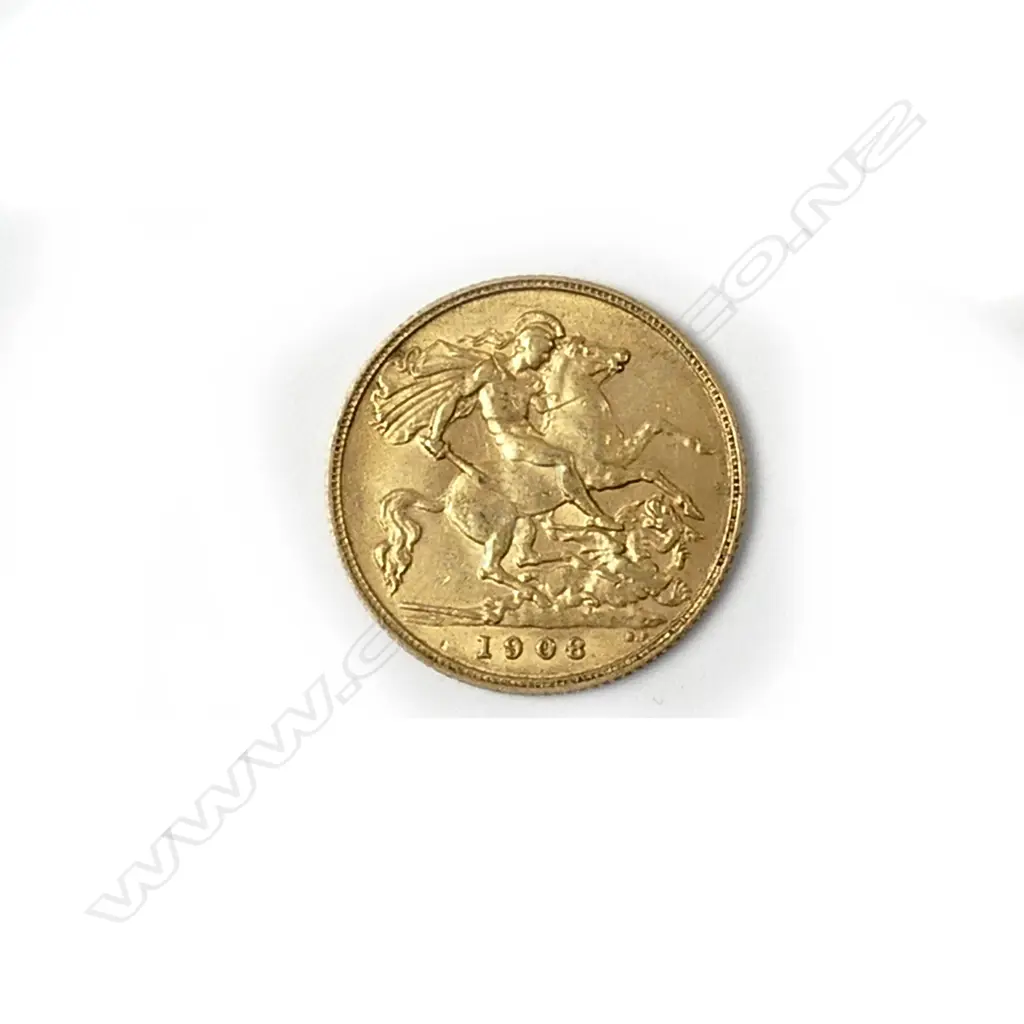 HALF GOLD SOVEREIGN 1908 Image 1++