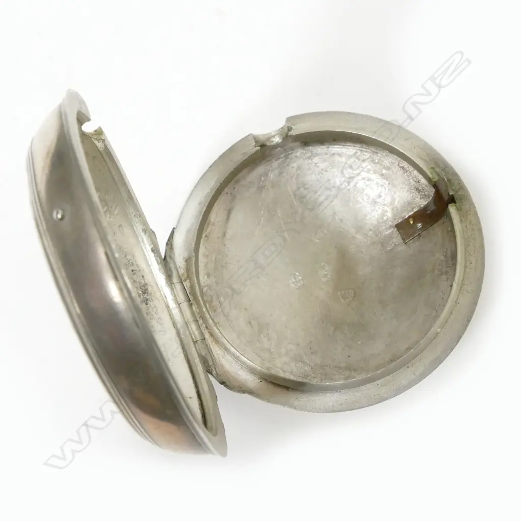 A rare 18thC Masonic silver pair cased verge pocket watch Image 1++