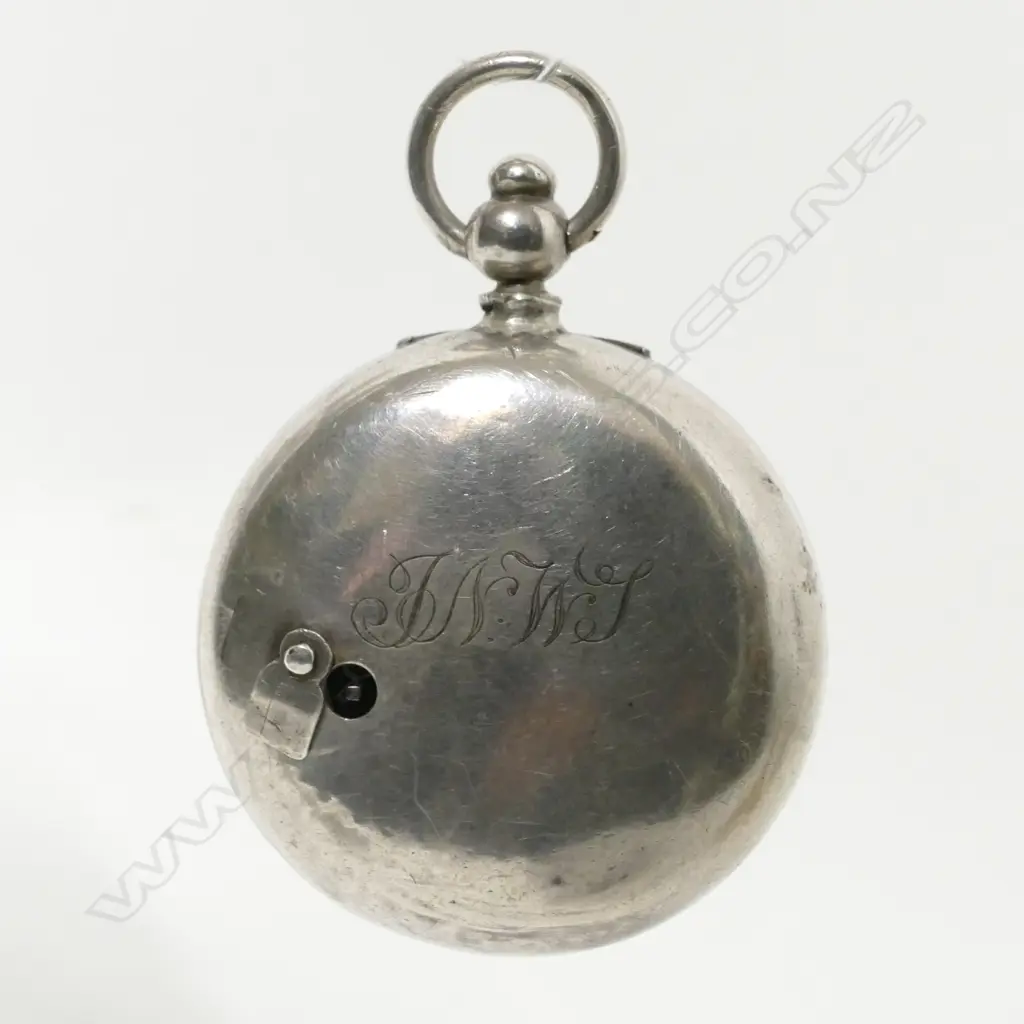 A rare 18thC Masonic silver pair cased verge pocket watch Image 1++