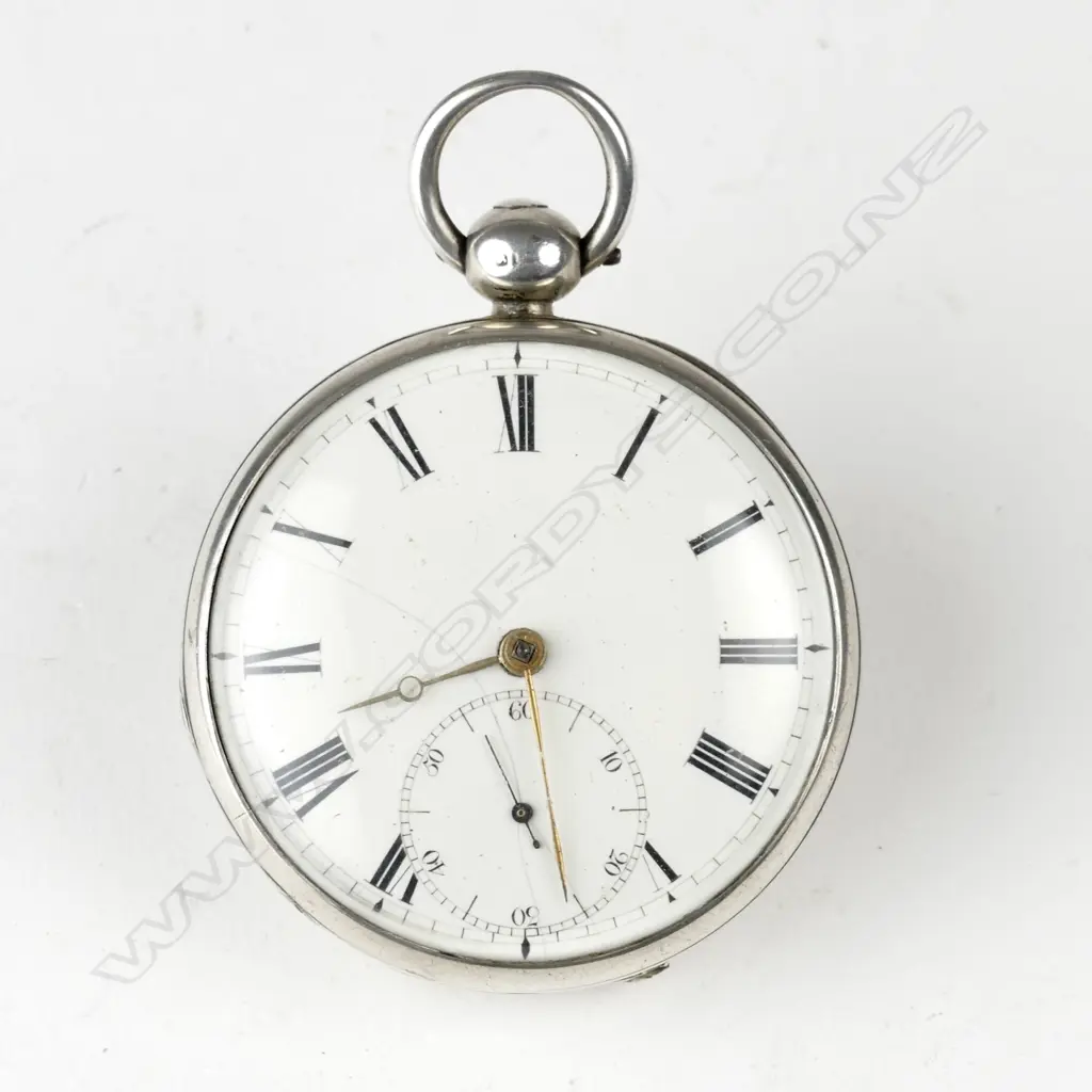 A silver open face verge fusee pocket watch Image 1++