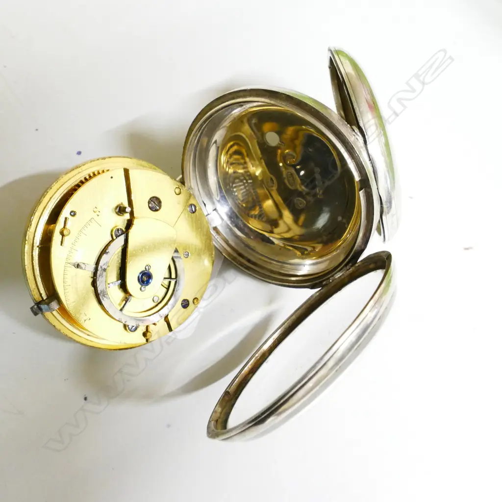 A silver open face verge fusee pocket watch Image 1++