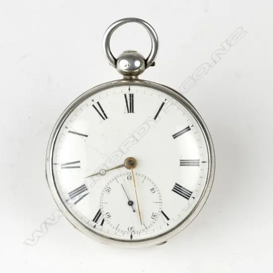 A silver open face verge fusee pocket watch
