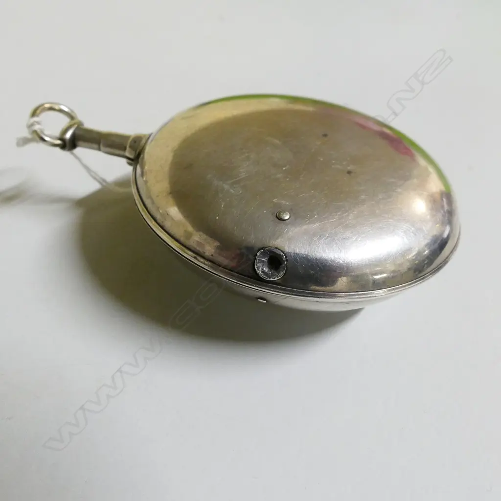 A silver pair cased verge fusee pocket watch Image 1++