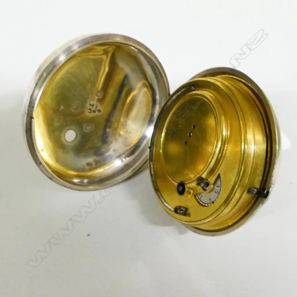 A silver pair cased verge fusee pocket watch Image 1++