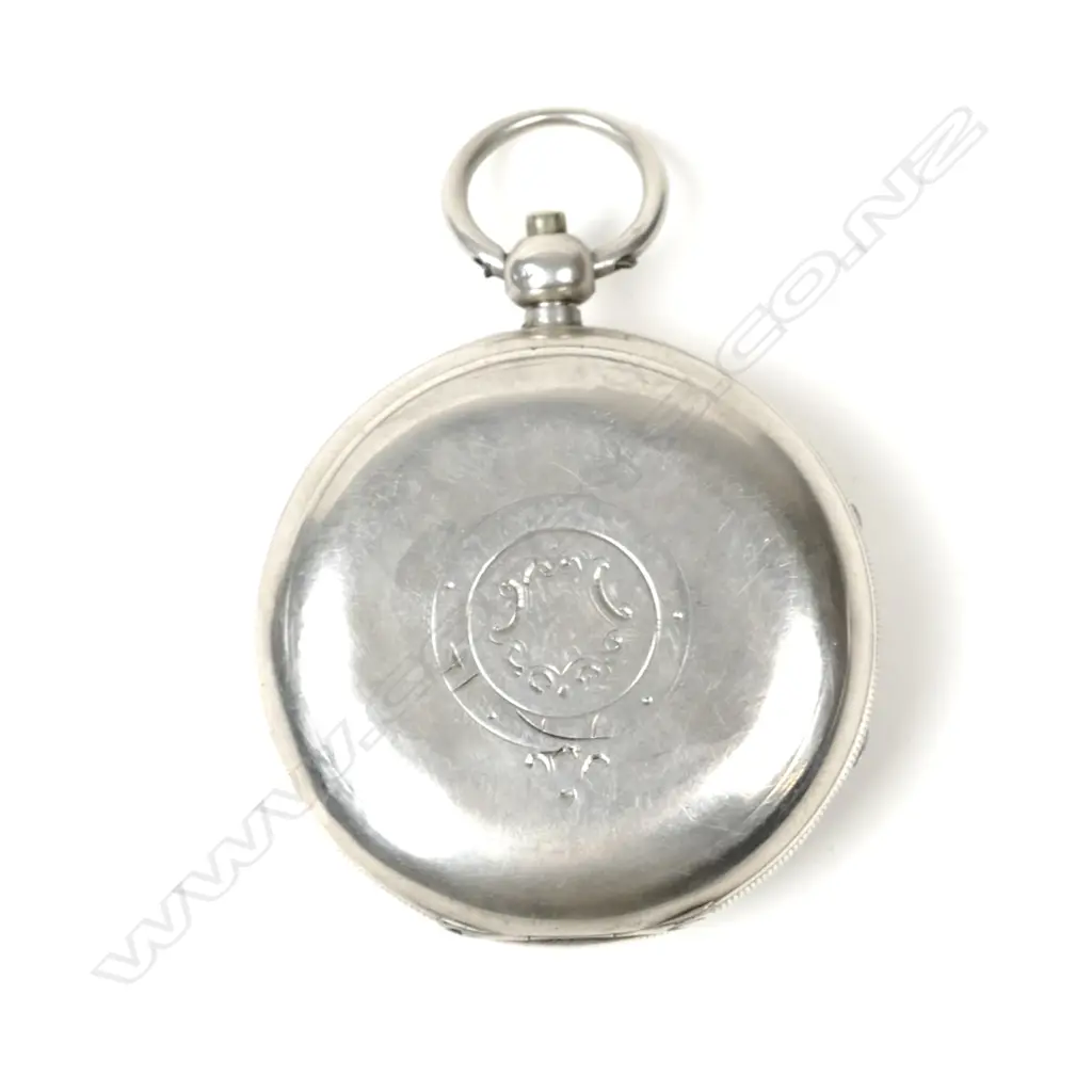 A silver keywind pocket watch by J.G. Graves Image 1++