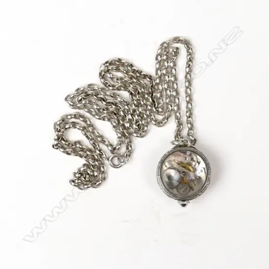 A 1920s silver and marcasite Bucherer lady's pendant watch