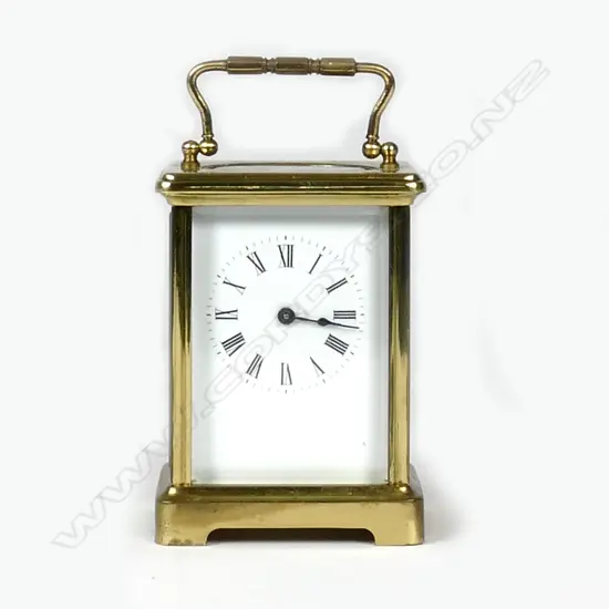 A brass cased carriage clock
