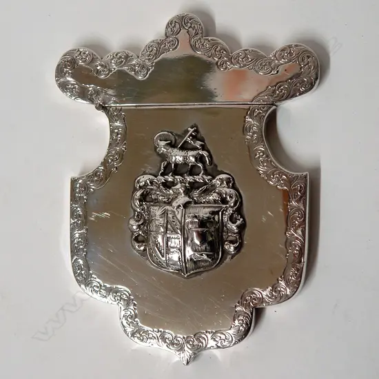 A rare Victorian Scottish shield form card case