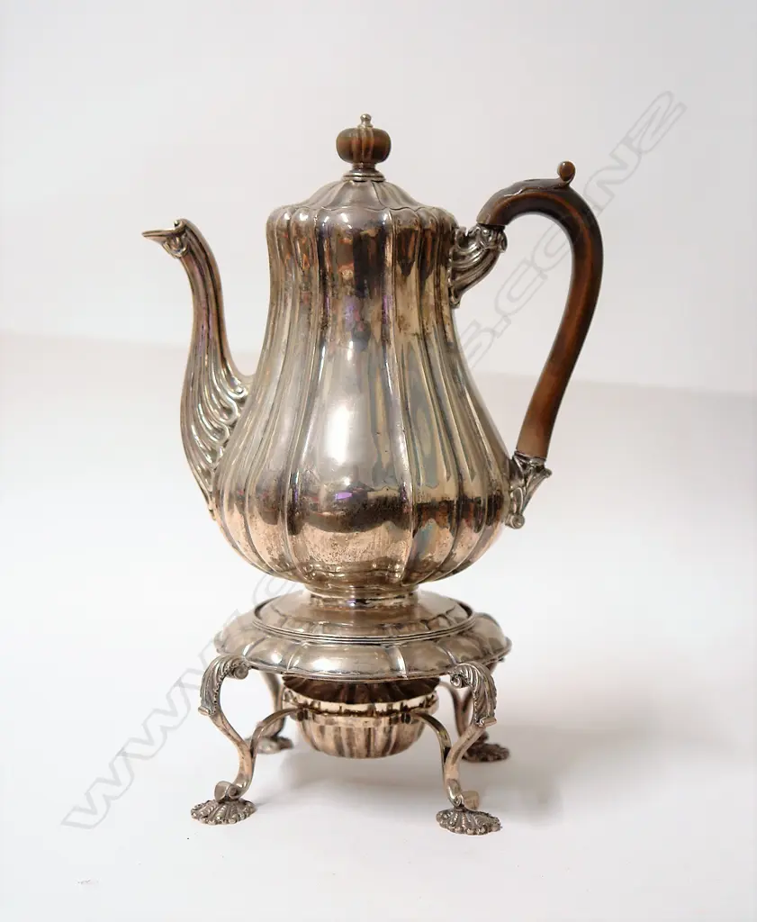 A George IV silver spirit kettle on stand Image 1++