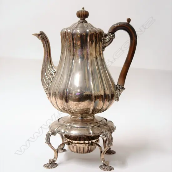 A George IV silver spirit kettle on stand