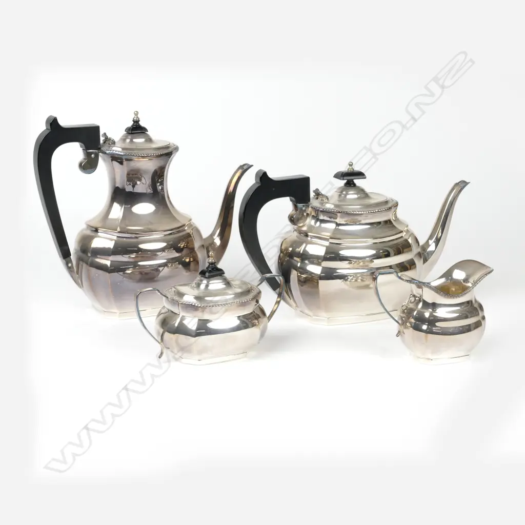 A modern Italian .800 silver four piece tea and coffee set Image 1++