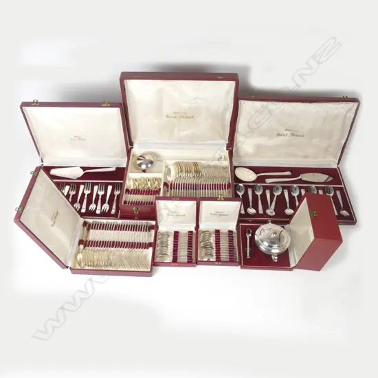 A French St Médard silver plate cutlery canteen