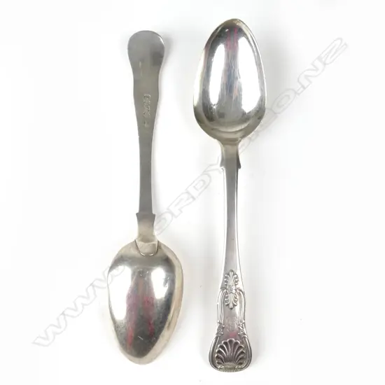 A pair of early Scottish single struck King's pattern silver tablespoons