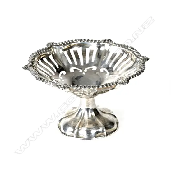 A small Edwardian silver stem dish
