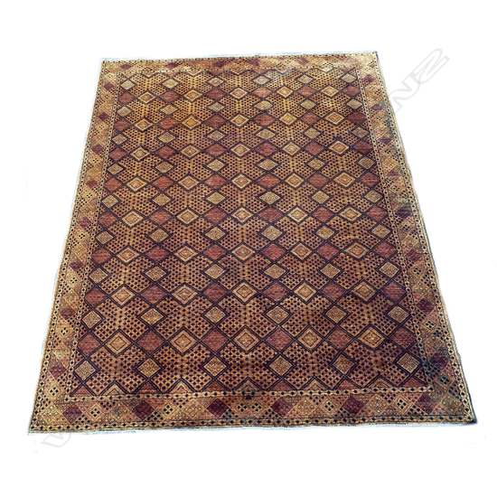 An Afghan golden Chobran Purana Naqsha hand knotted carpet