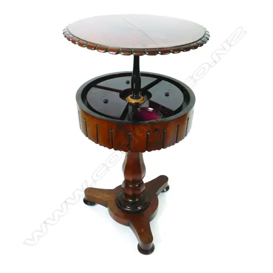 A William IV rosewood circular teapoy