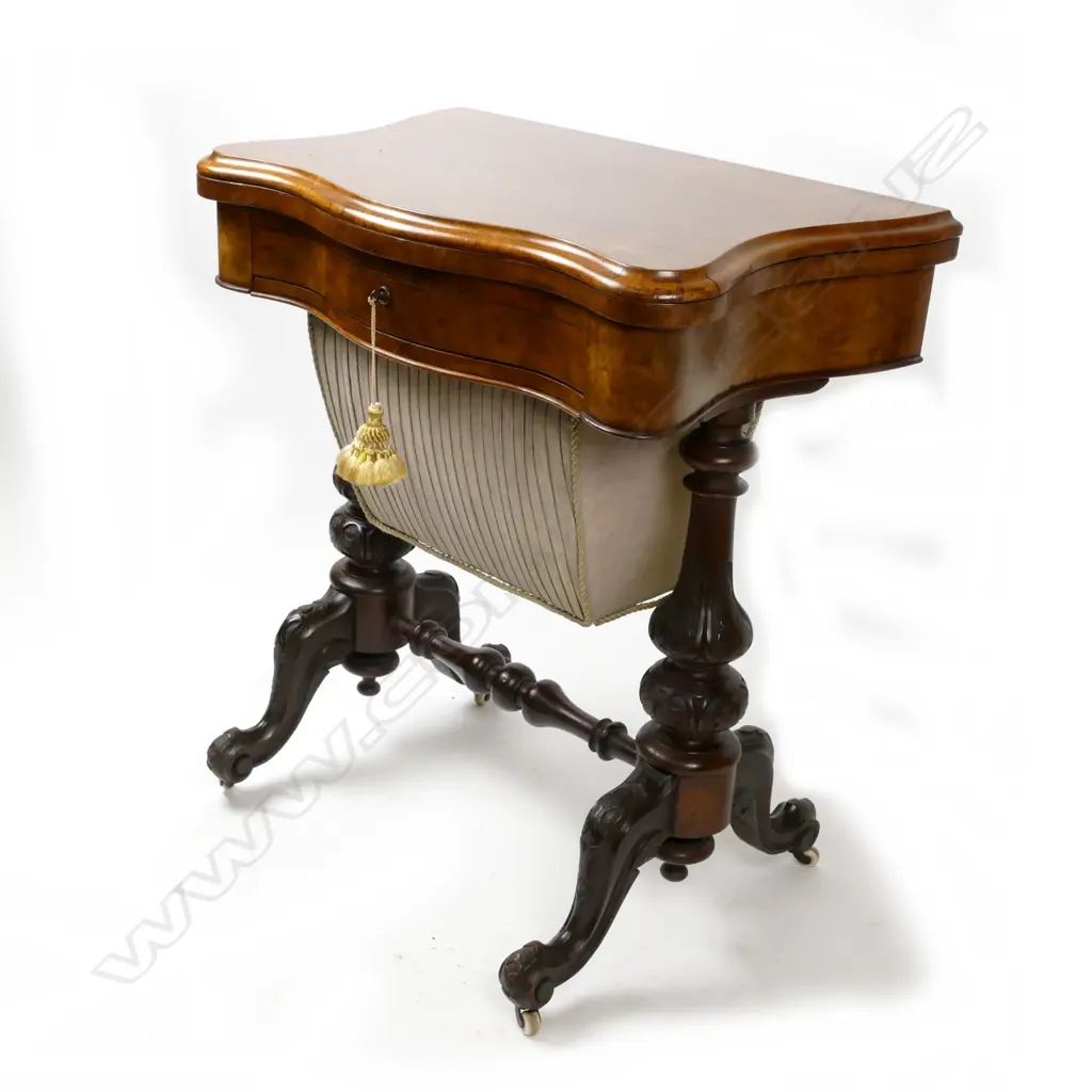 A quality Victorian burr walnut fold-over top games table Image 1++