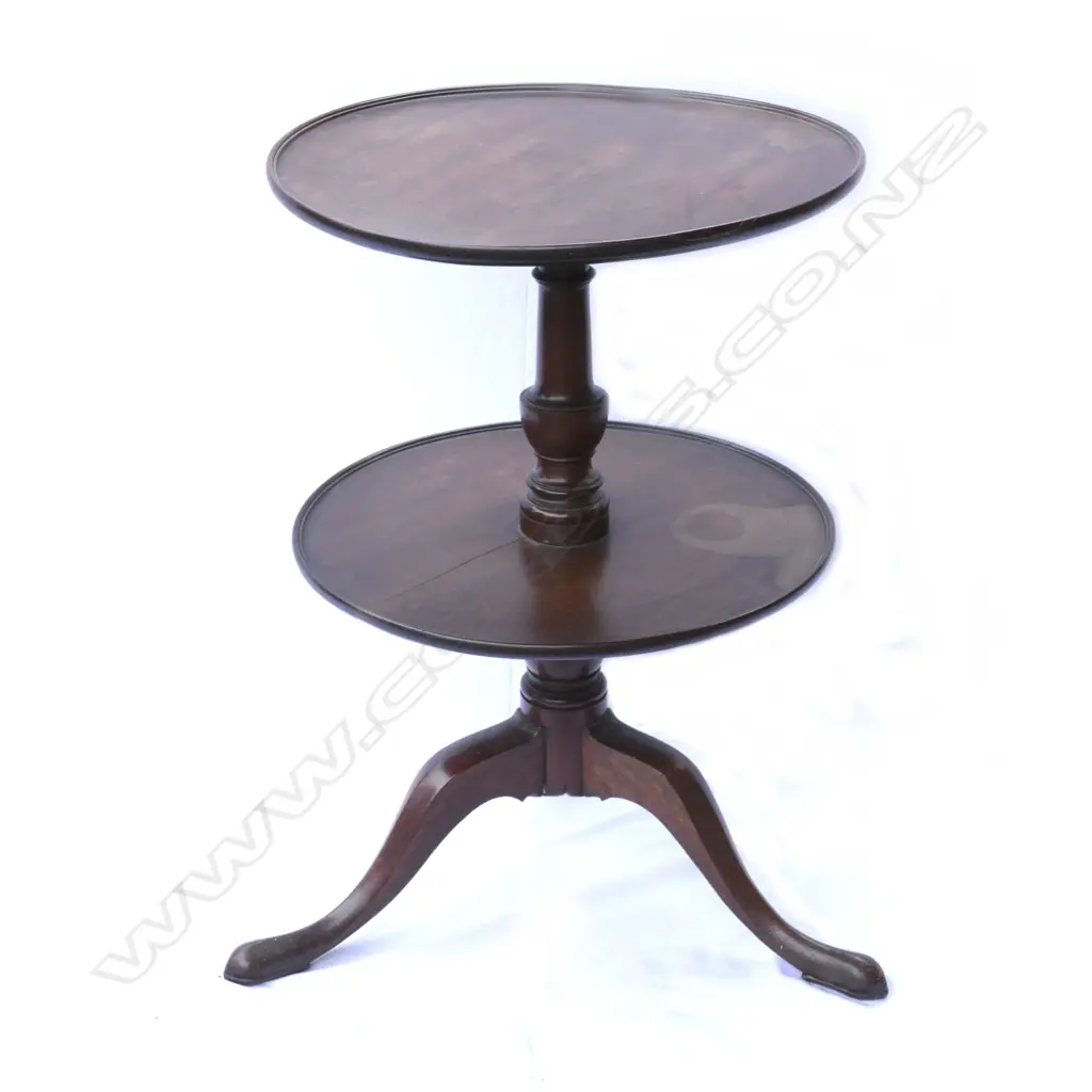 A Georgian mahogany two-stage circular dumb waiter Image 1++