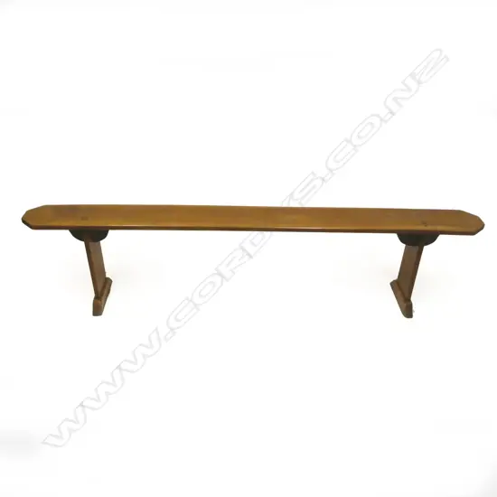 A pair of vintage fruitwood country benches