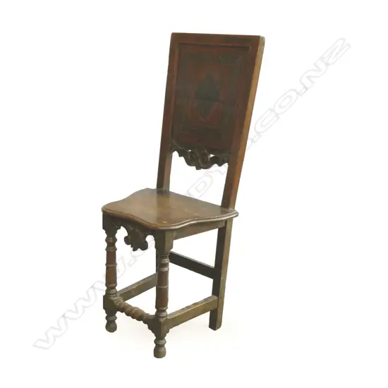 A Continental fruitwood hall chair