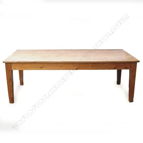 A large old pine farmhouse dining table