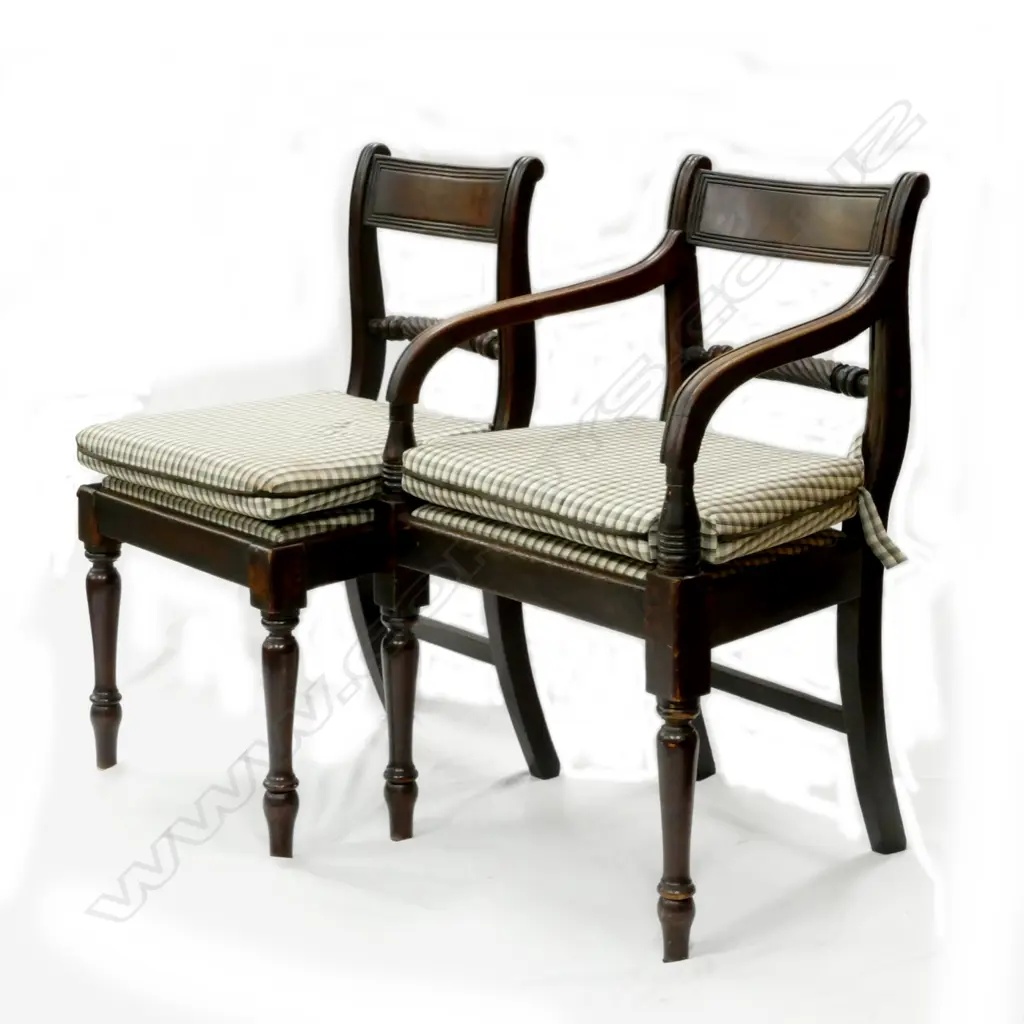 Four Regency mahogany dining chairs Image 1++